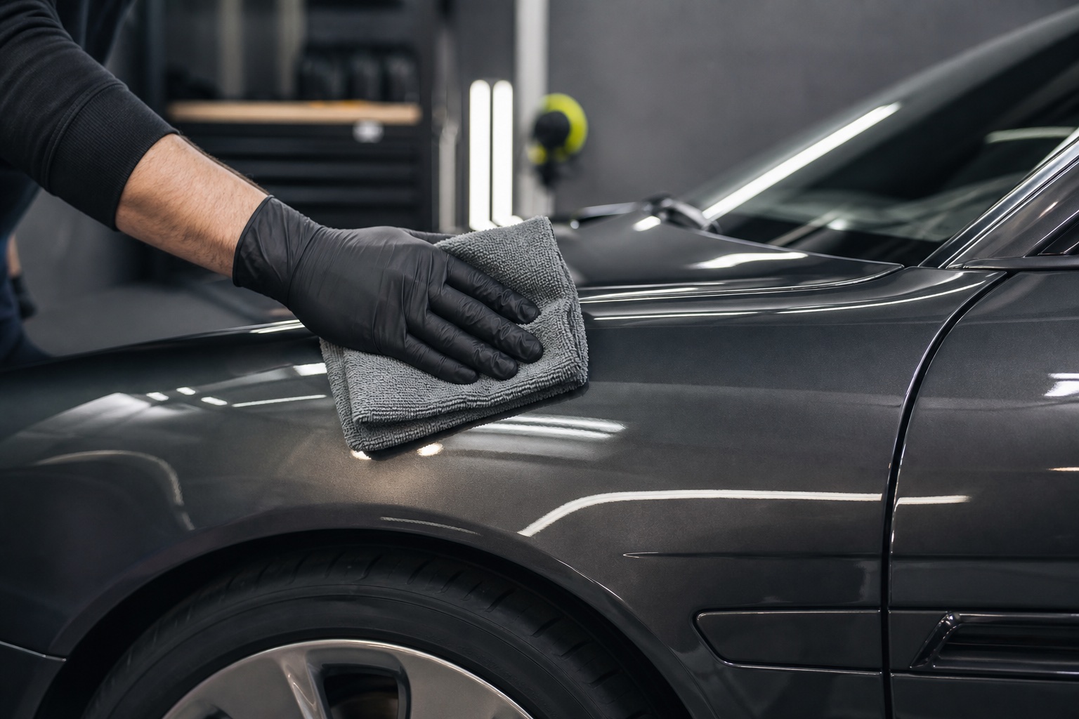 Proses valeting profesional pada mobil yang disimpan